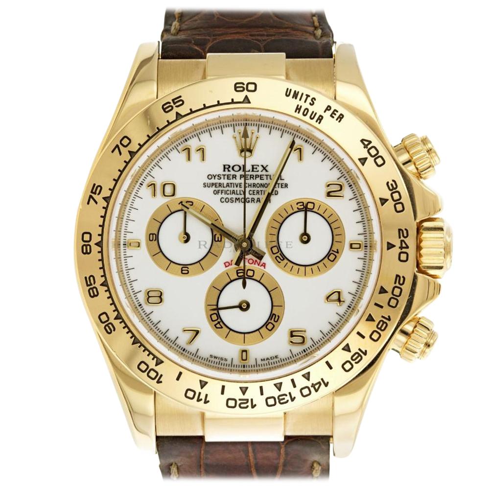 Rolex Daytona 116518, White Dial, Certified and Warranty For Sale