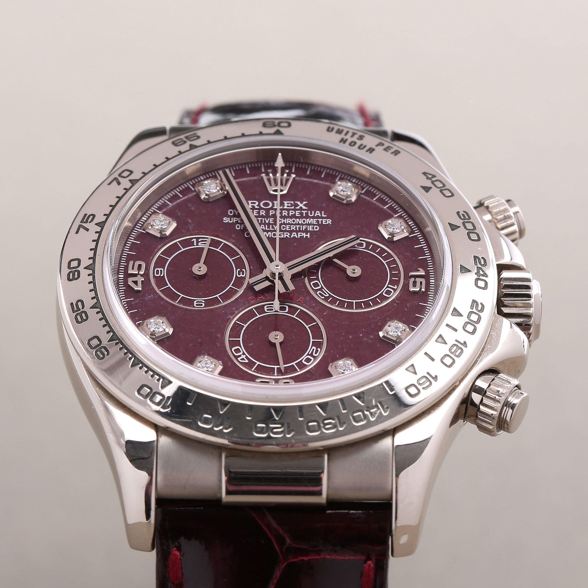 Rolex Daytona 116519 Men's White Gold Grossular Dial Watch 2