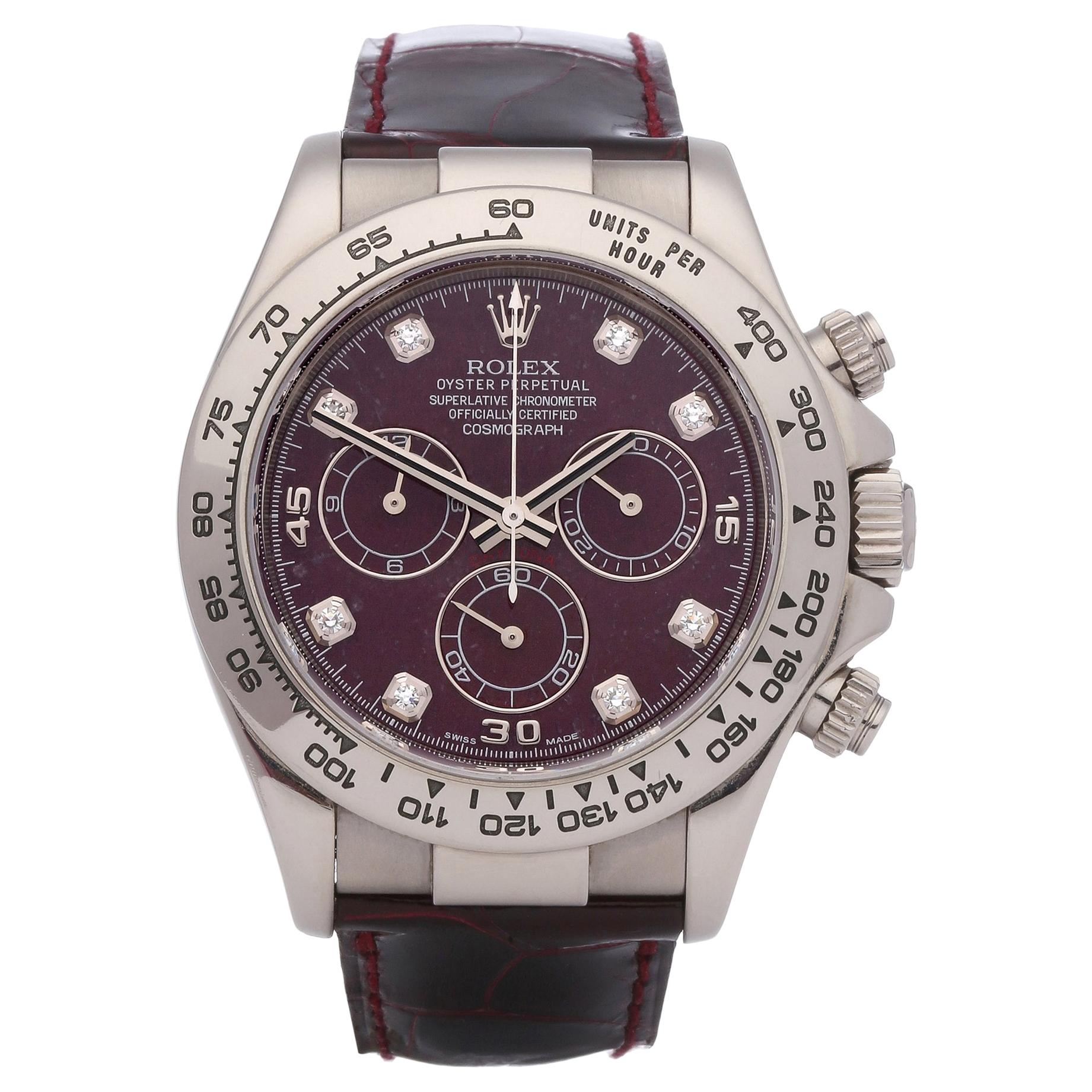 Rolex Daytona 116519 Men's White Gold Grossular Dial Watch