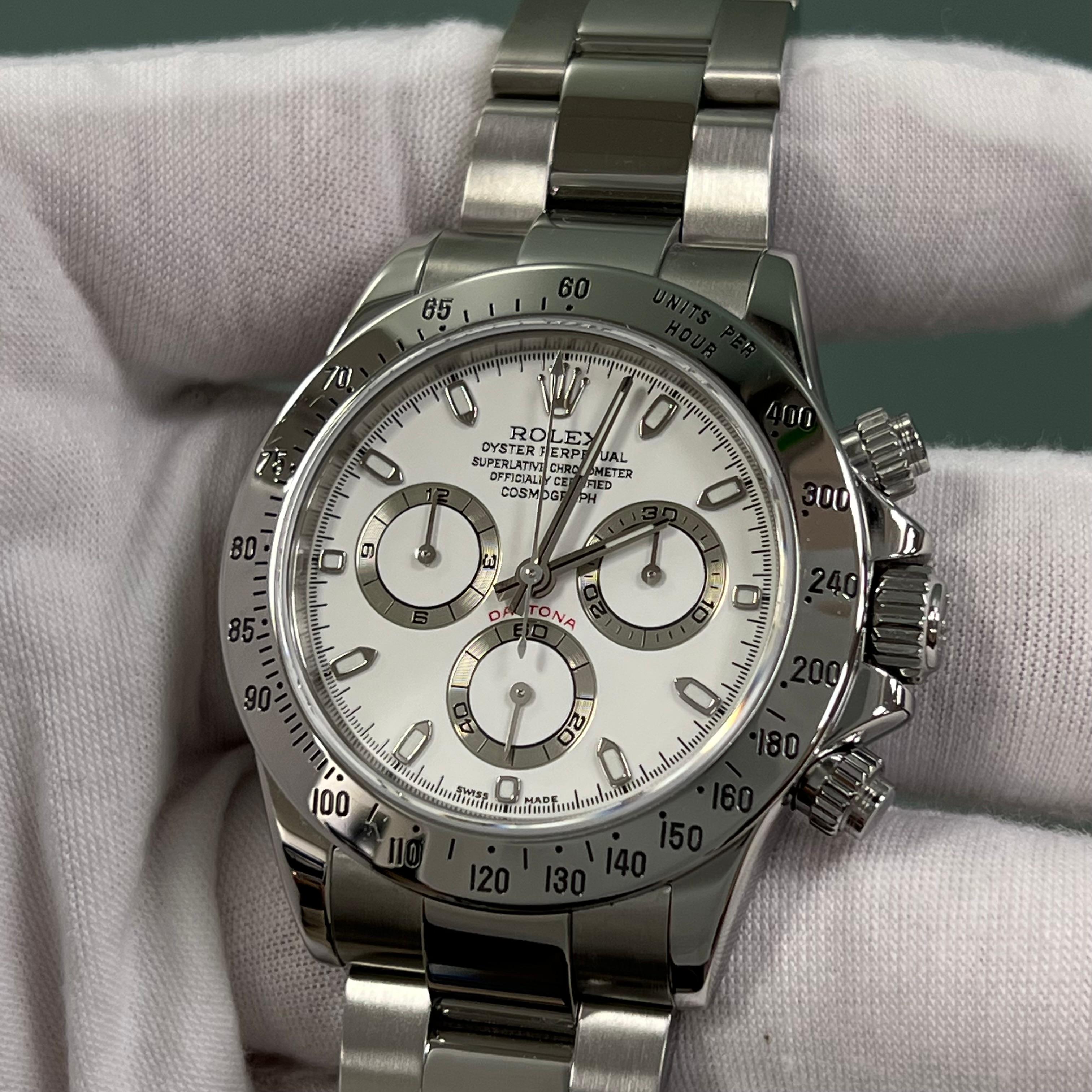 Rolex Daytona 116520 40mm Quadrante Bianco Acciaio Inox Scatola Documenti in vendita 2
