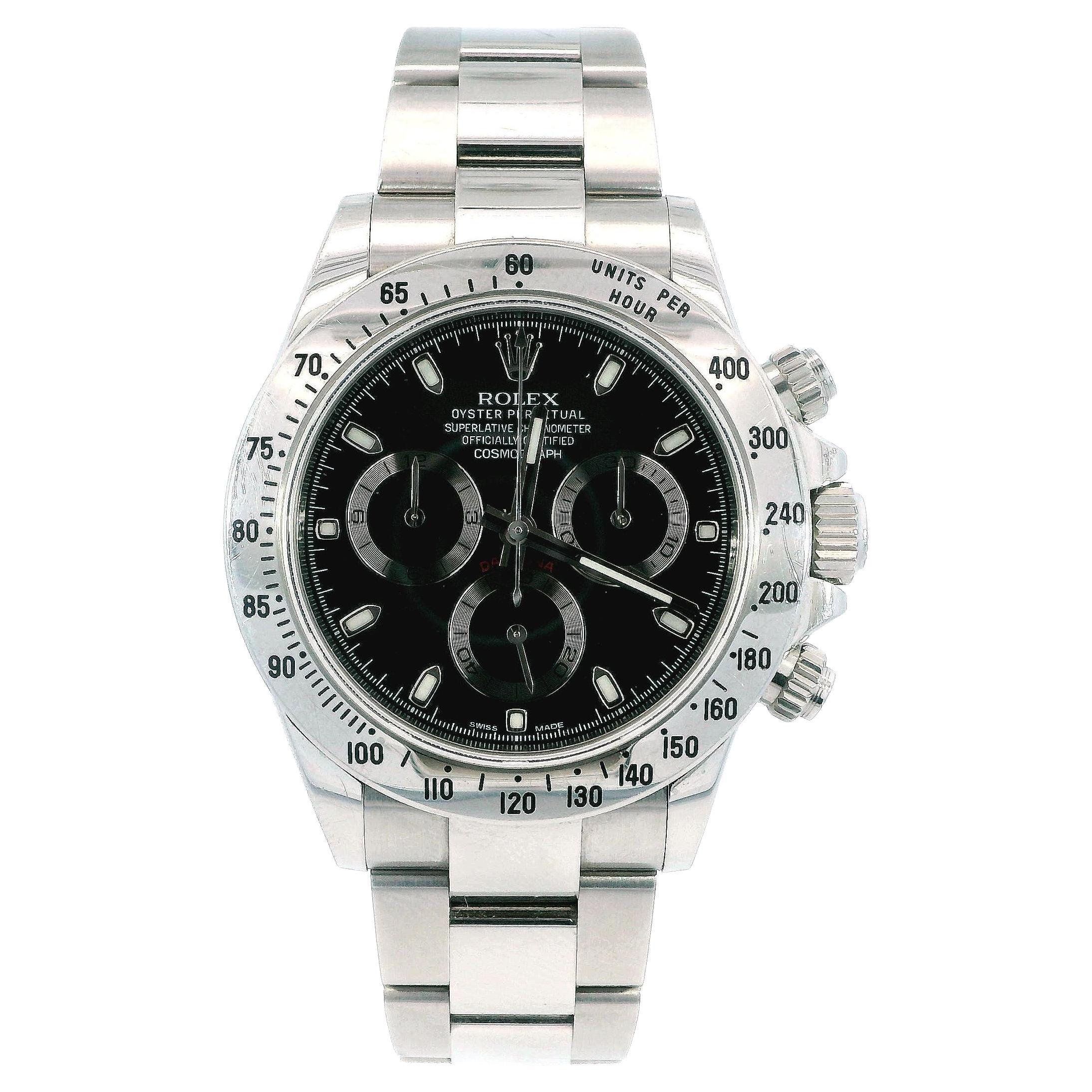 Rolex Daytona 116520 Esfera negra "APH" Caja y papeles del reloj