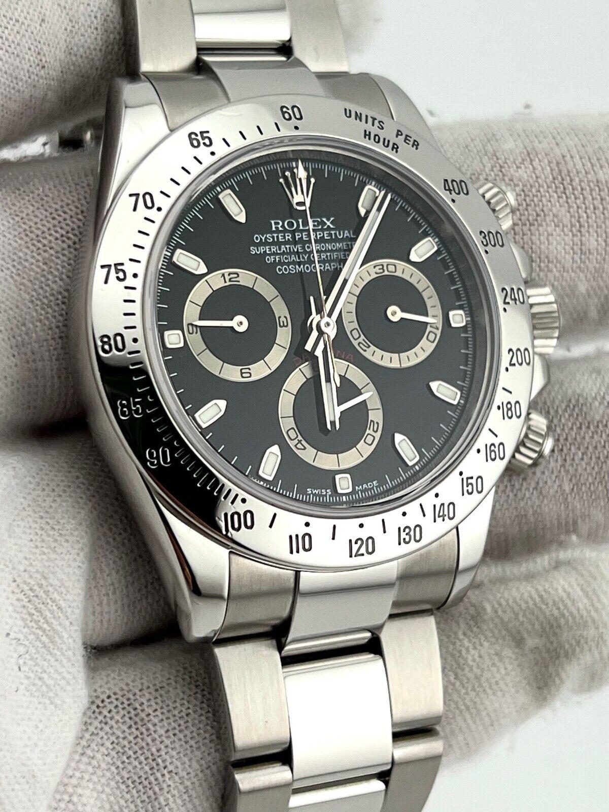 Rolex Daytona 116520 Black Dial Stainless Steel Box 2024 Service Card 1