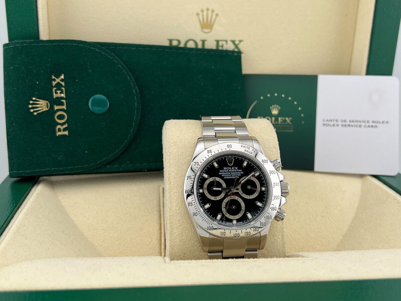 Rolex Daytona 116520 Black Dial Stainless Steel Box 2024 Service Card 5