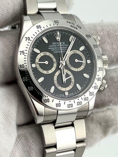 Rolex Daytona 116520 Black Dial Stainless Steel Box 2024 Service Card