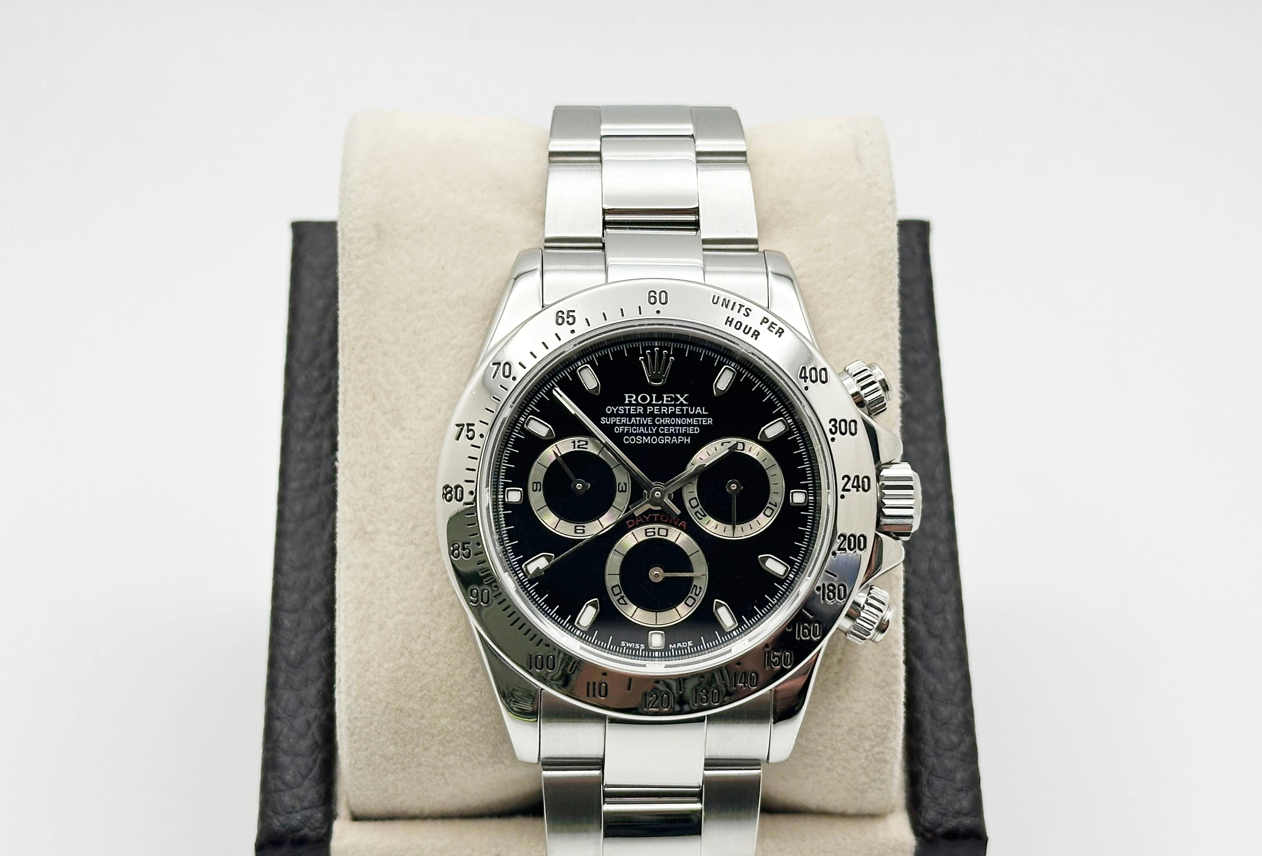 Rolex Daytona 116520 Black Dial Stainless Steel Box Paper 40mm en Excelente estado para la venta en San Diego, CA