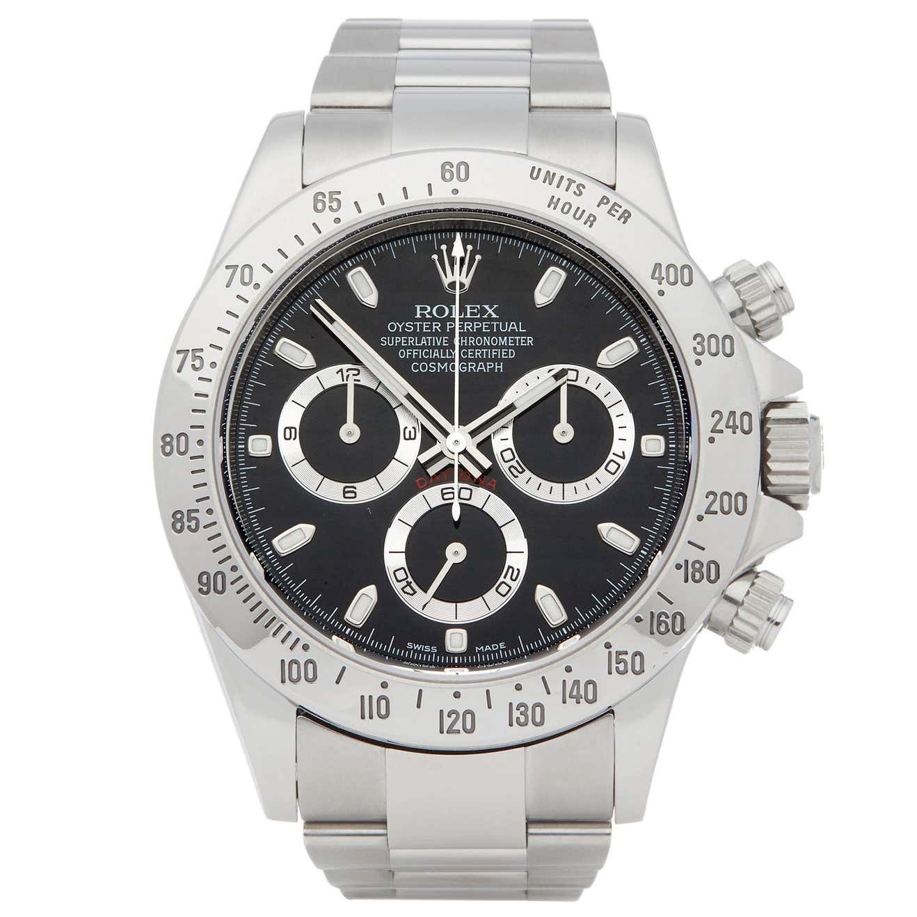 Rolex Daytona 116520 Men's Stainless Steel Chronograph Watch at 1stDibs