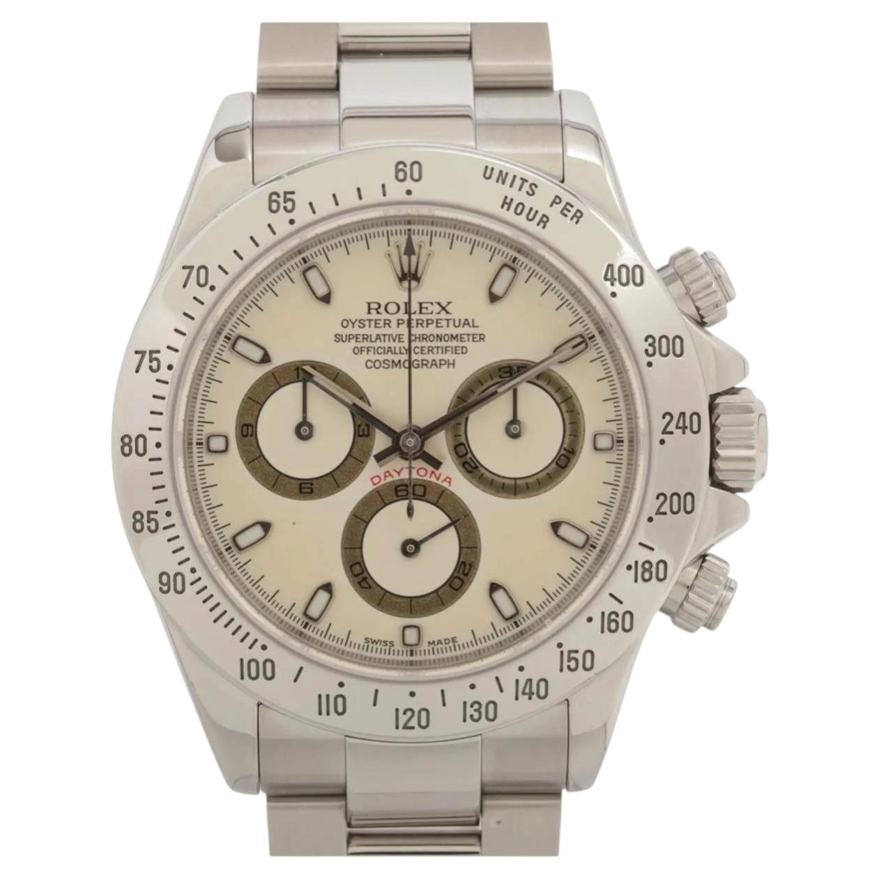 Rolex Daytona 116520 en acier inoxydable, cadran crème, dans son coffret d'origine avec papiers - 2004