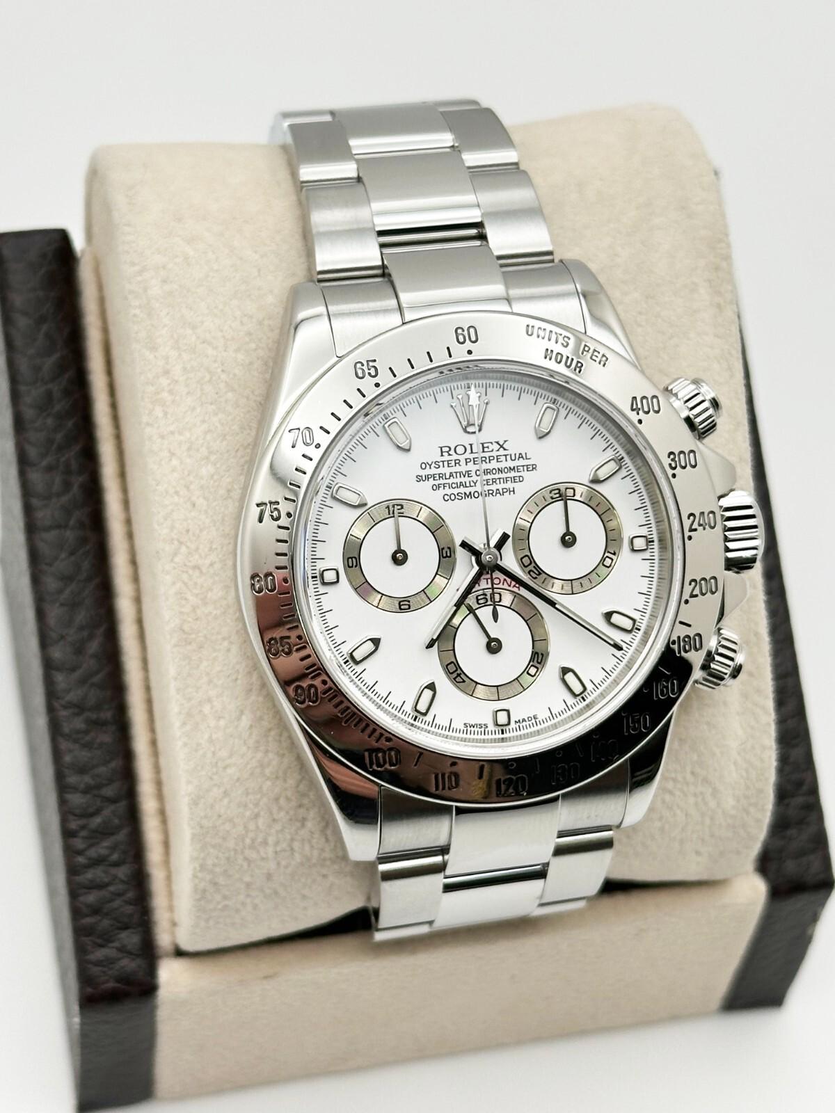 Rolex Daytona 116520 Weißes Zifferblatt Edelstahl-Kastenbuchstabe 40mm Herren im Angebot
