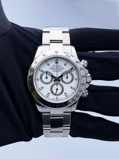 Rolex Daytona 116520 Montre pour hommes avec cadran blanc en acier inoxydable