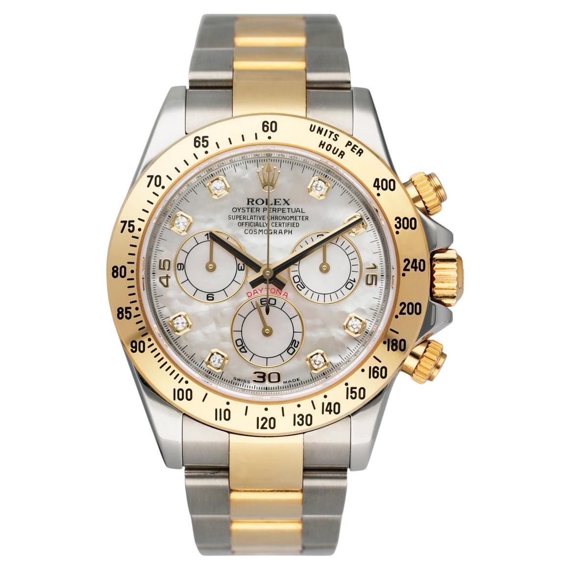 Rolex Daytona Men's Steel and Gold 2Tone Chronograph Watch 116523 For