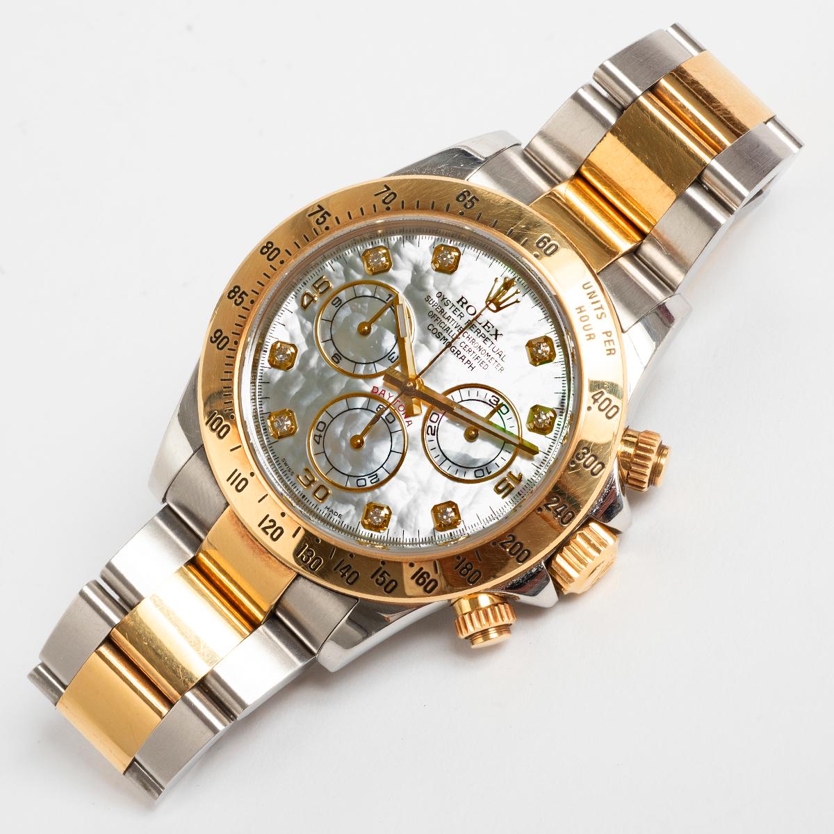 Rolex Daytona 116523, cadran nacre et diamants, set complet, année 2012. en vente 7