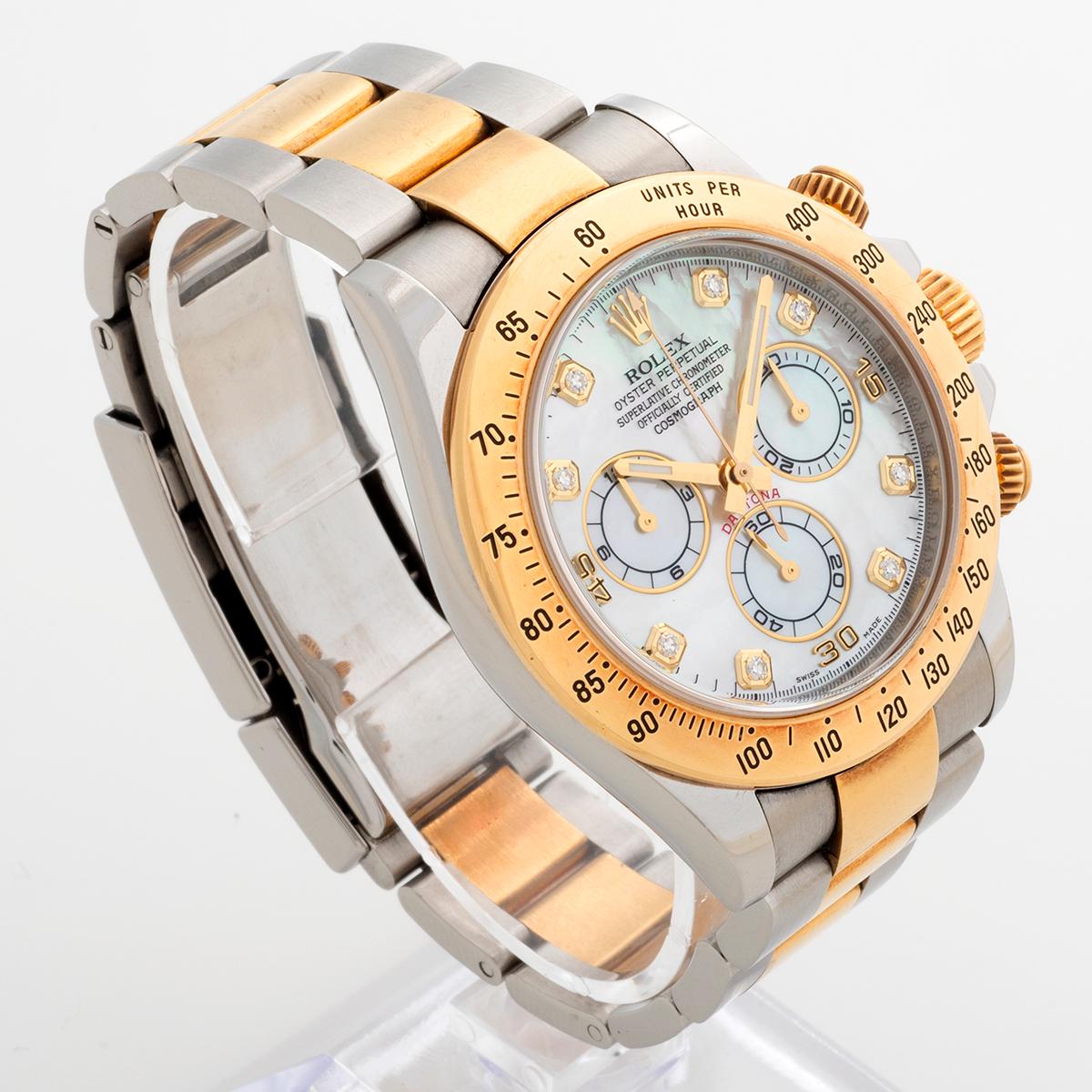 Rolex Daytona 116523, cadran nacre et diamants, set complet, année 2012. Unisexe en vente