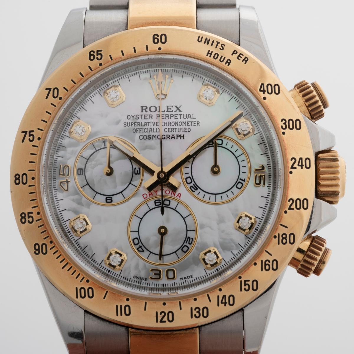 Rolex Daytona 116523, cadran nacre et diamants, set complet, année 2012. en vente 3