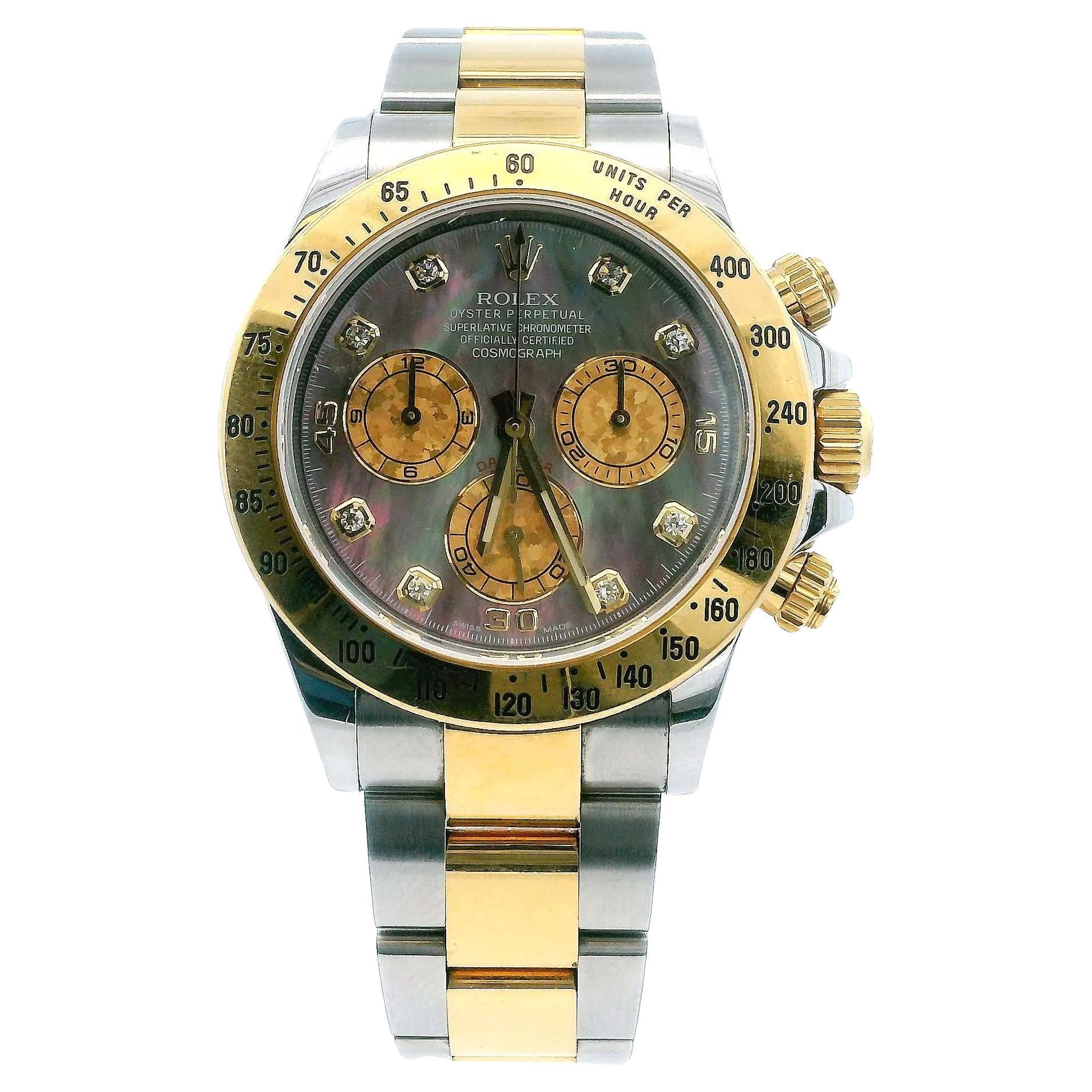 Rolex Daytona 116523 Tahitian MOP Dial Mens Watch Box Papers
