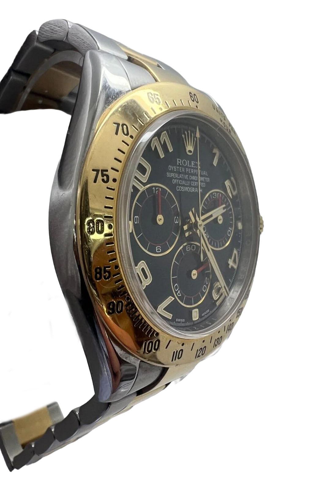 Empire Rolex Daytona 116523 Montre de course bicolore bleue en vente