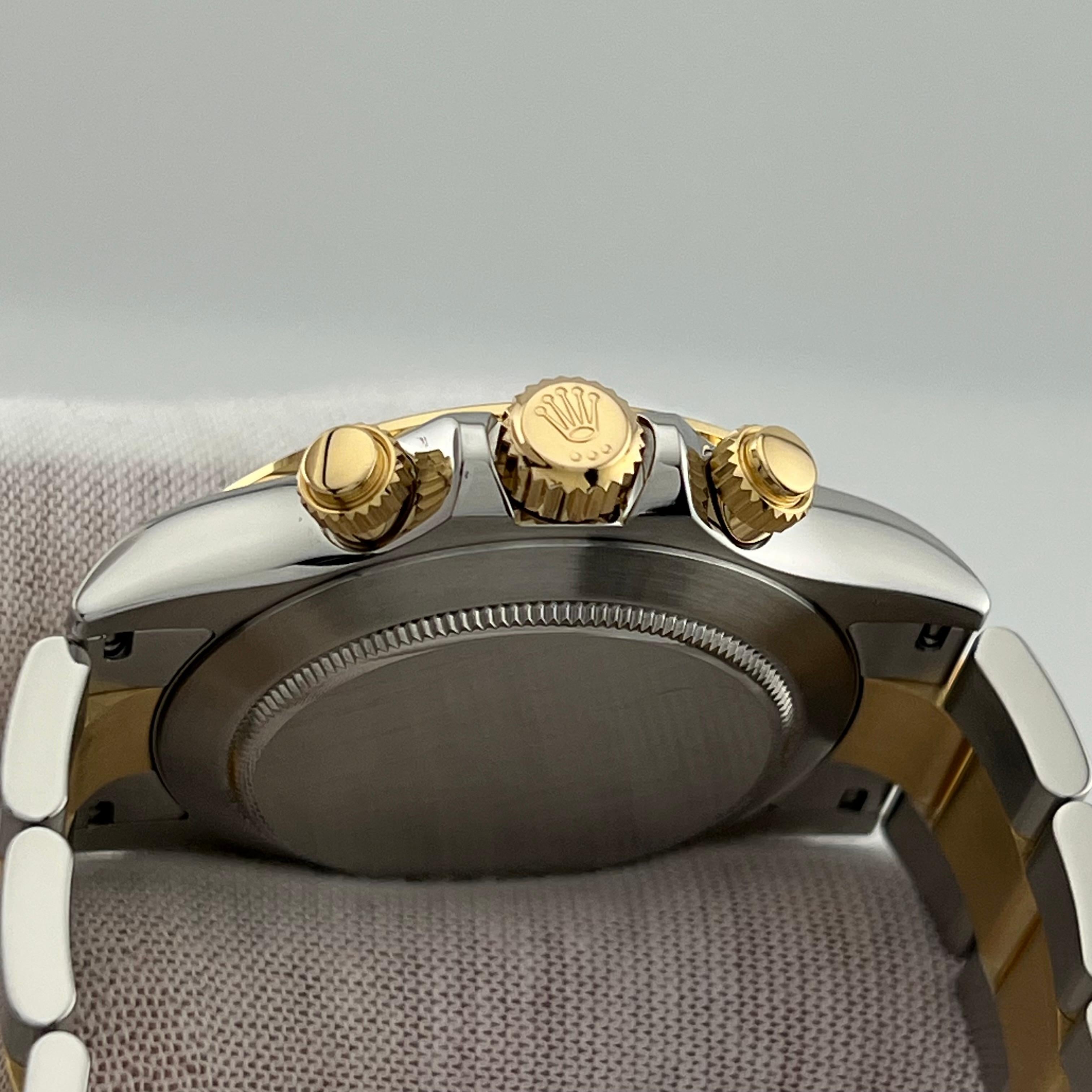 Rolex Daytona 116523 White Dial 18K Yellow Gold Stainless Steel Box Paper 40mm For Sale 6