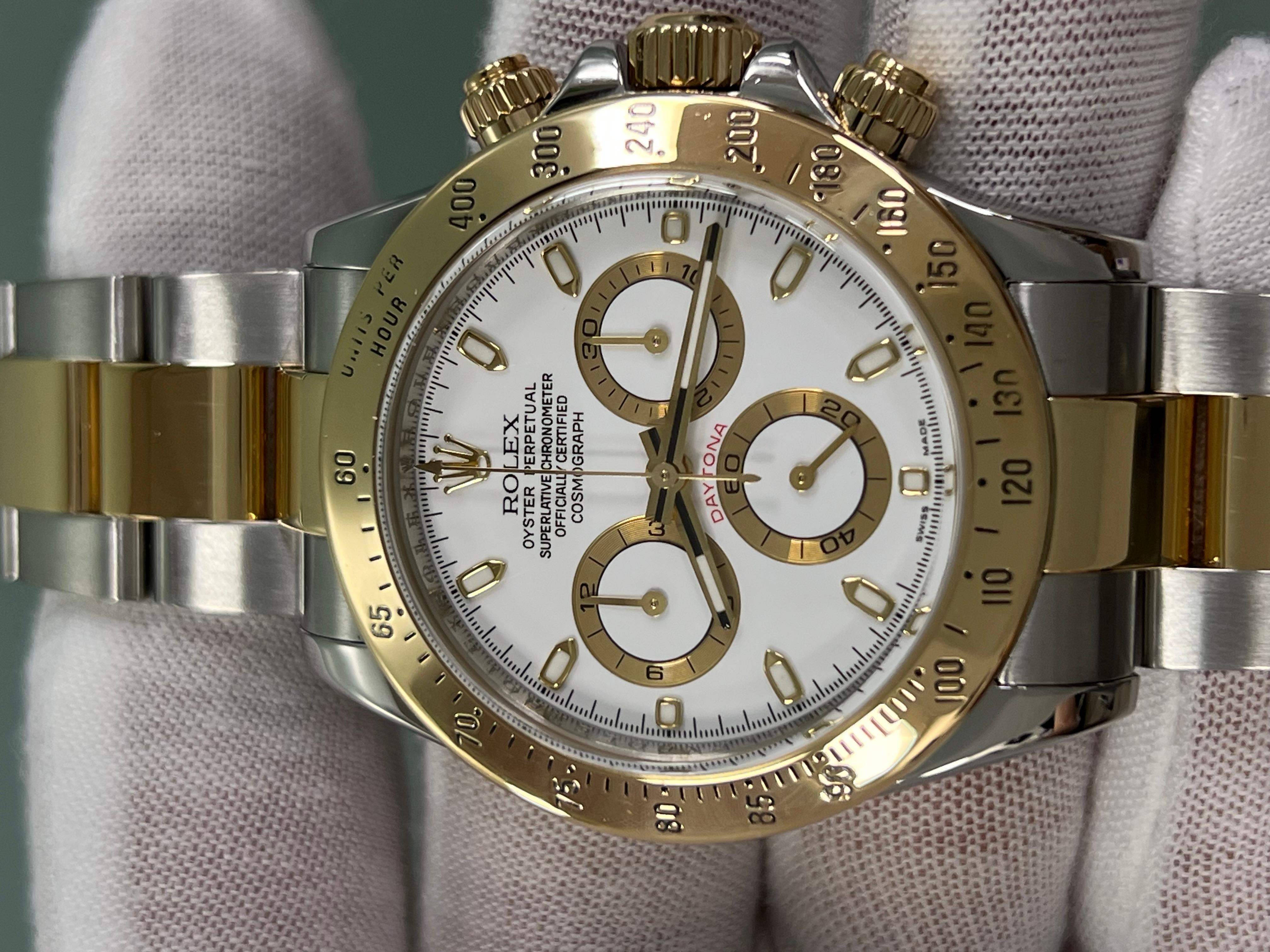 Rolex Daytona 116523 Esfera Blanca Oro Amarillo 18K Caja Acero Inoxidable Papel 1