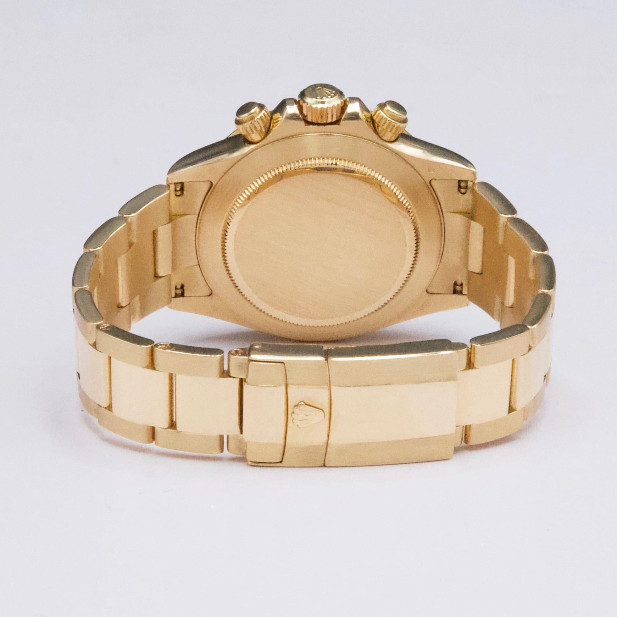 Rolex Daytona 116528 Champagne Dial Mens Watch Box Papers en vente 2