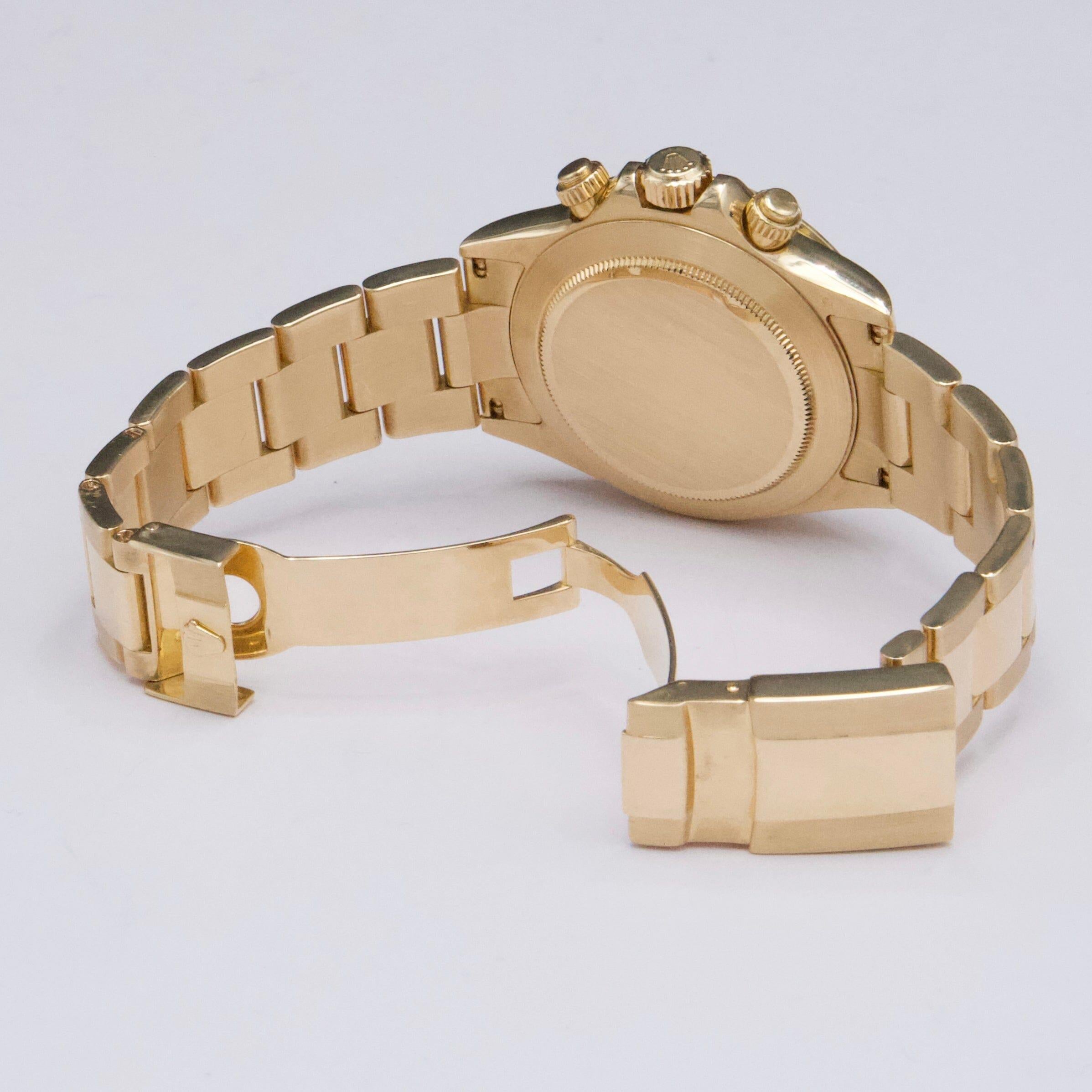 Rolex Daytona 116528 Champagne Dial Mens Watch Box Papers en vente 3