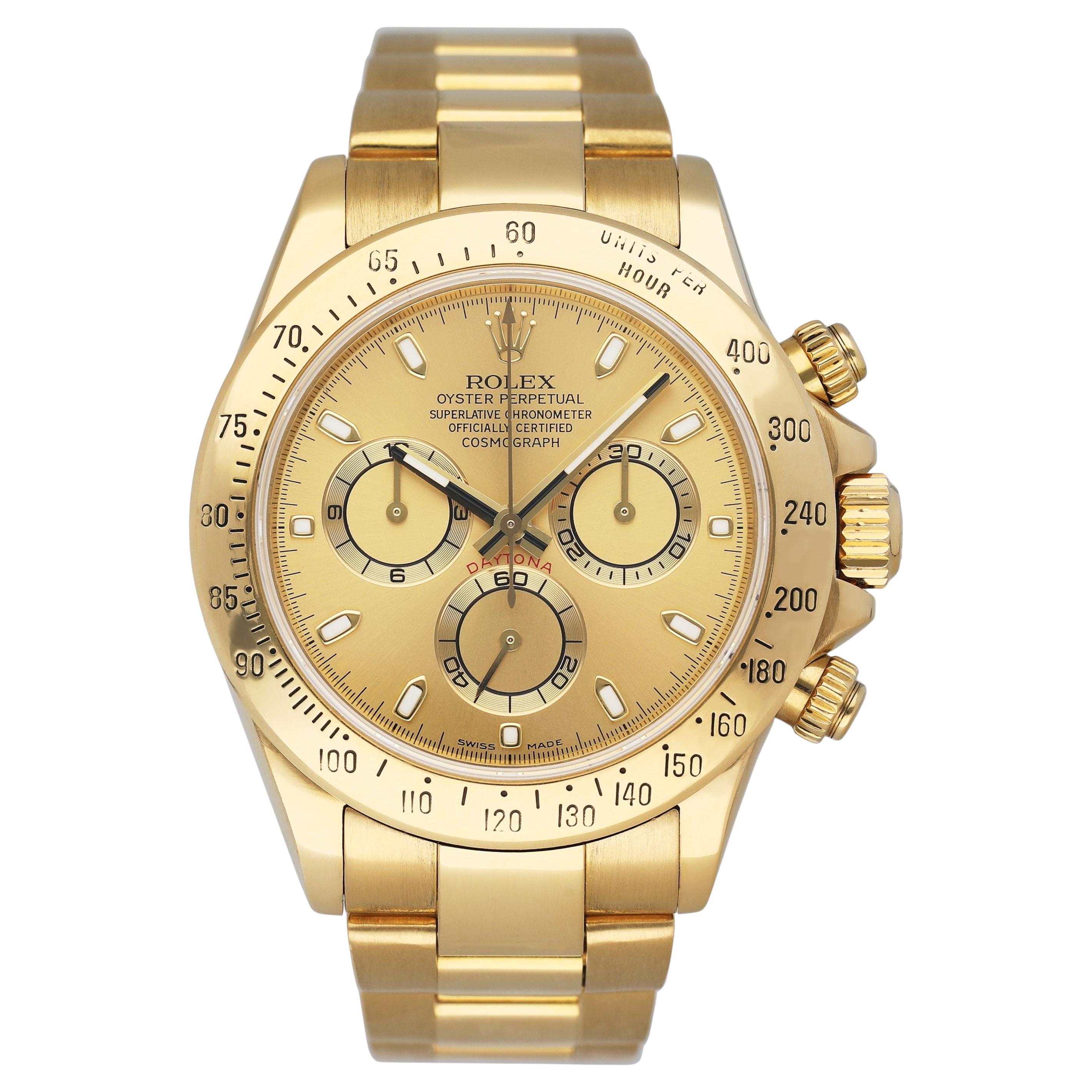 Rolex Daytona 116528 Champagner Zifferblatt Herrenuhr Box Papiere