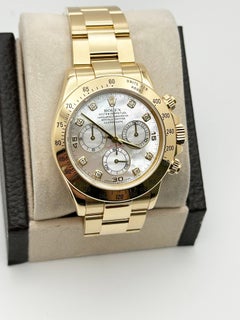 Rolex Daytona 116528 Factory Mother Of Pearl Diamond Dial 18K Yellow Gold 40mm