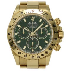 Rolex Daytona 116528 Gold Factory Green Dial 2018 Box/Paper/2 Year Warranty