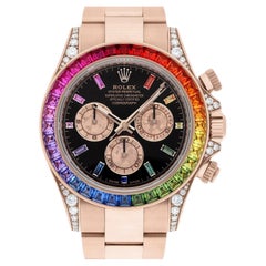 Rolex Daytona 116595RBOW 'Rainbow' Oro Rosa Quadrante Nero Orologio MINT 2018