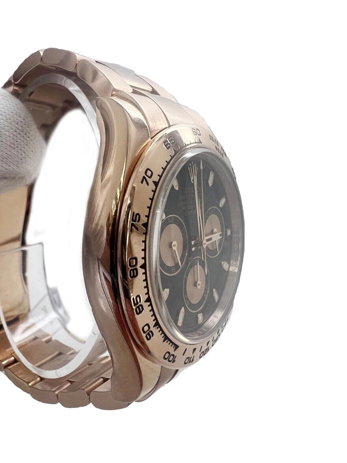 Stile impero Rolex Daytona 126505 40 mm in oro Everose 18K con quadrante nero Orologio da uomo in vendita
