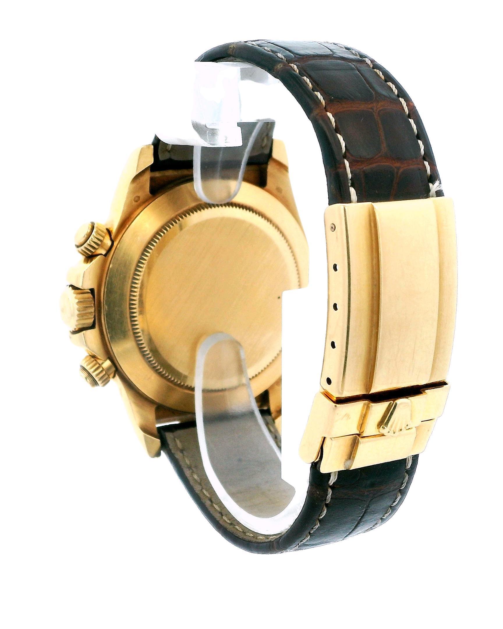Rolex Daytona 16518 18K Yellow Gold White Dial Mens Watch For Sale 1