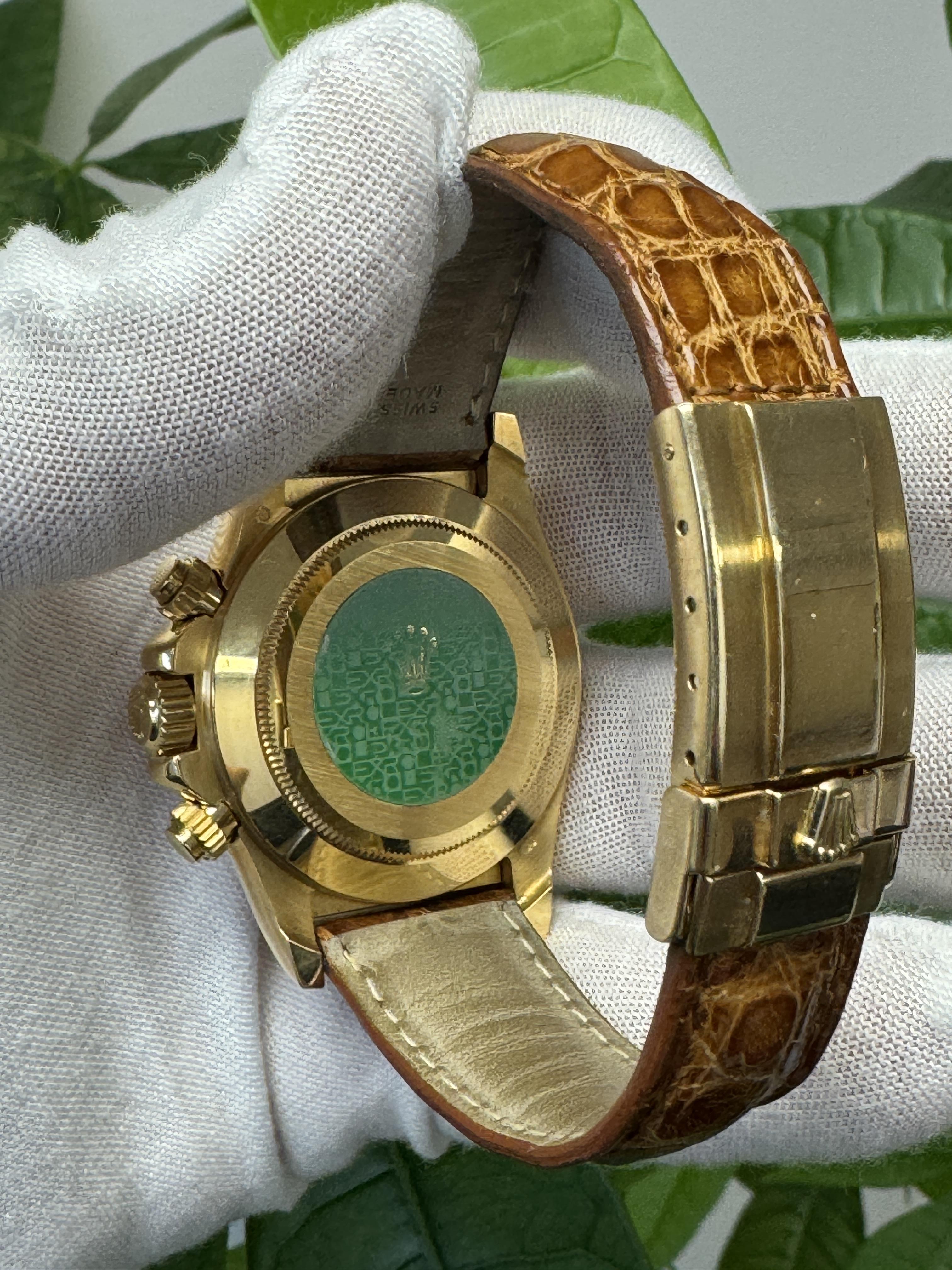 Rolex Daytona 16518 18K Yellow Gold White Dial Watch Box & Papers in vendita 1