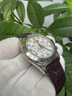 Rolex Daytona 16519 'Zenith' Or blanc 18K MOP Diamond W/Papers