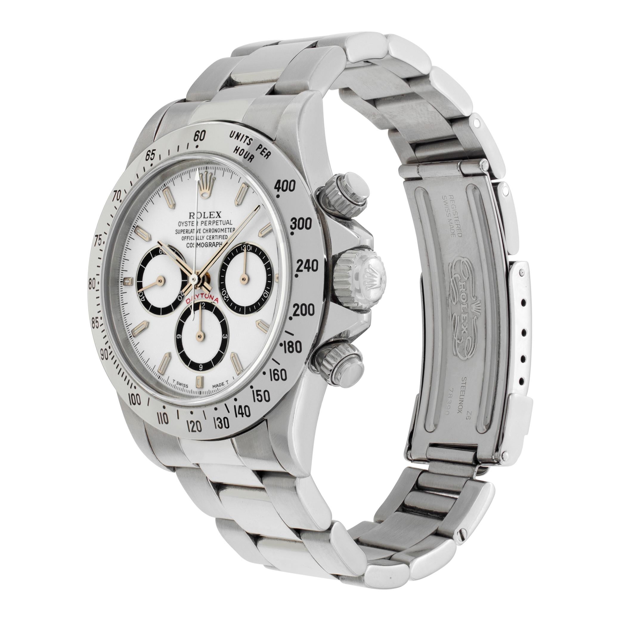 Rolex Daytona in stainless steel. Automatic Zenith movement w/ subseconds and chronograph. 40 mm case size. Circa 1989. Ref 16520.  **Bank wire only at this price** Fine Pre-owned Rolex Watch. Certified preowned Sport Rolex Daytona 16520 watch is