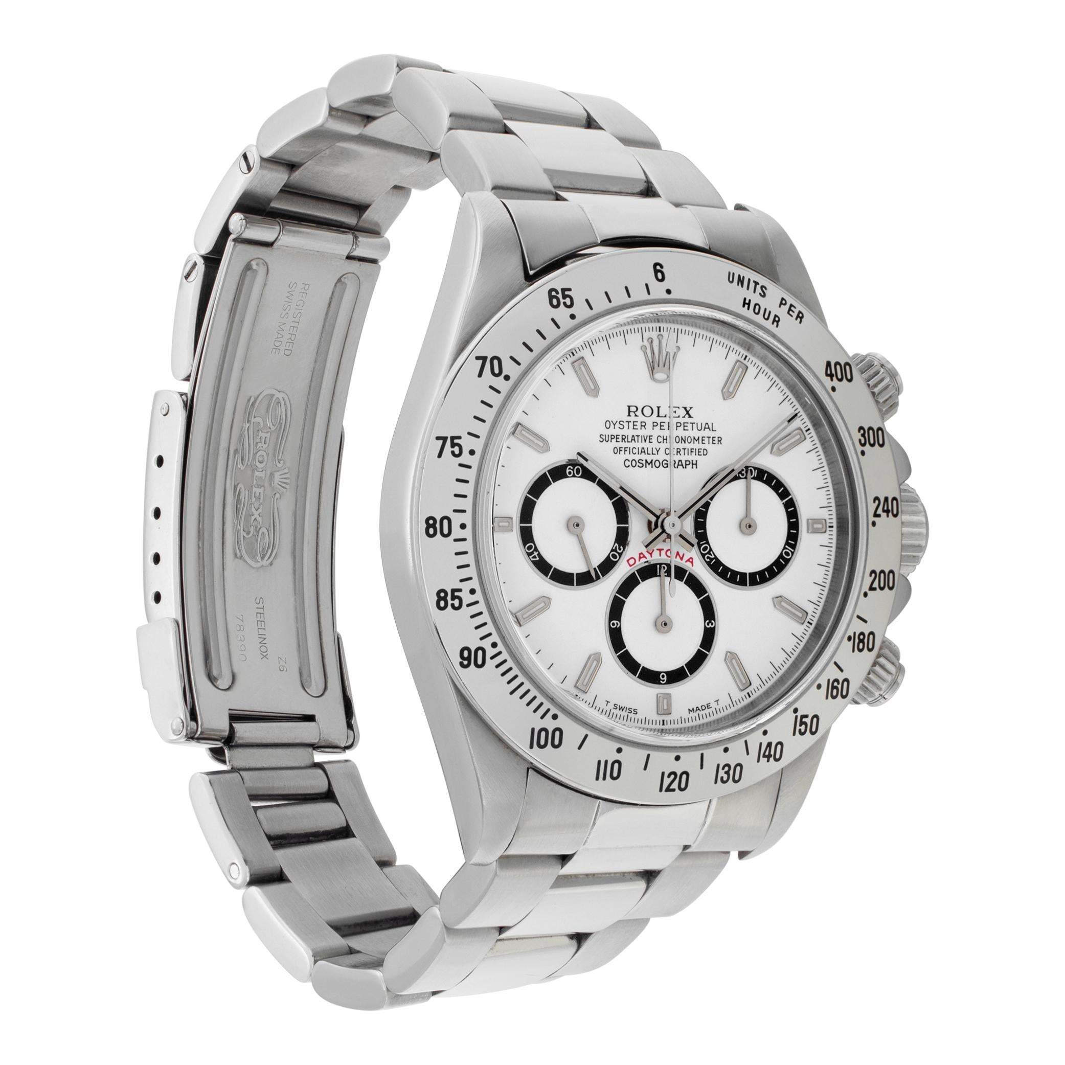 Rolex Daytona 16520 in Stainless Steel with a White dial 40mm Automatic watch In Excellent Condition In Surfside, FL