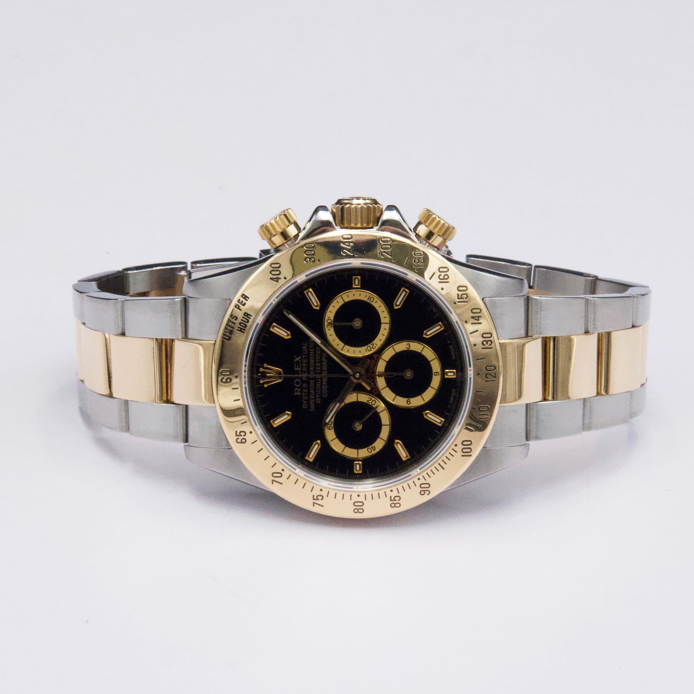 Rolex Daytona 16523 Zenith schwarzes Zifferblatt 