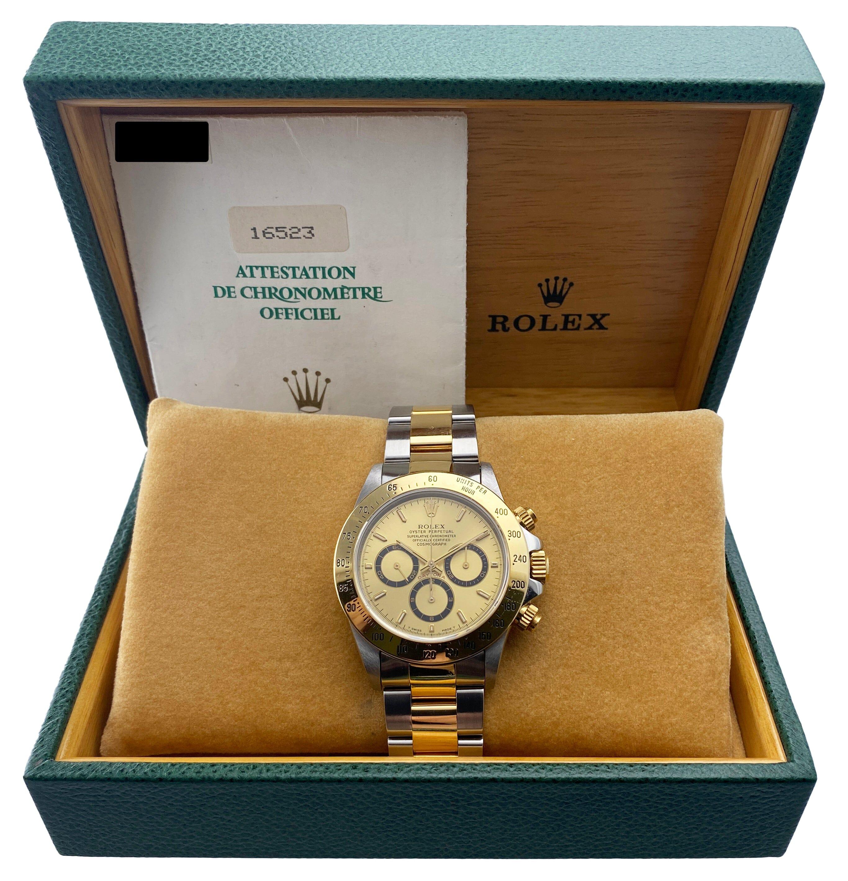 Rolex Daytona 16523 Zenith Mens Watch Box Papers For Sale at 1stDibs