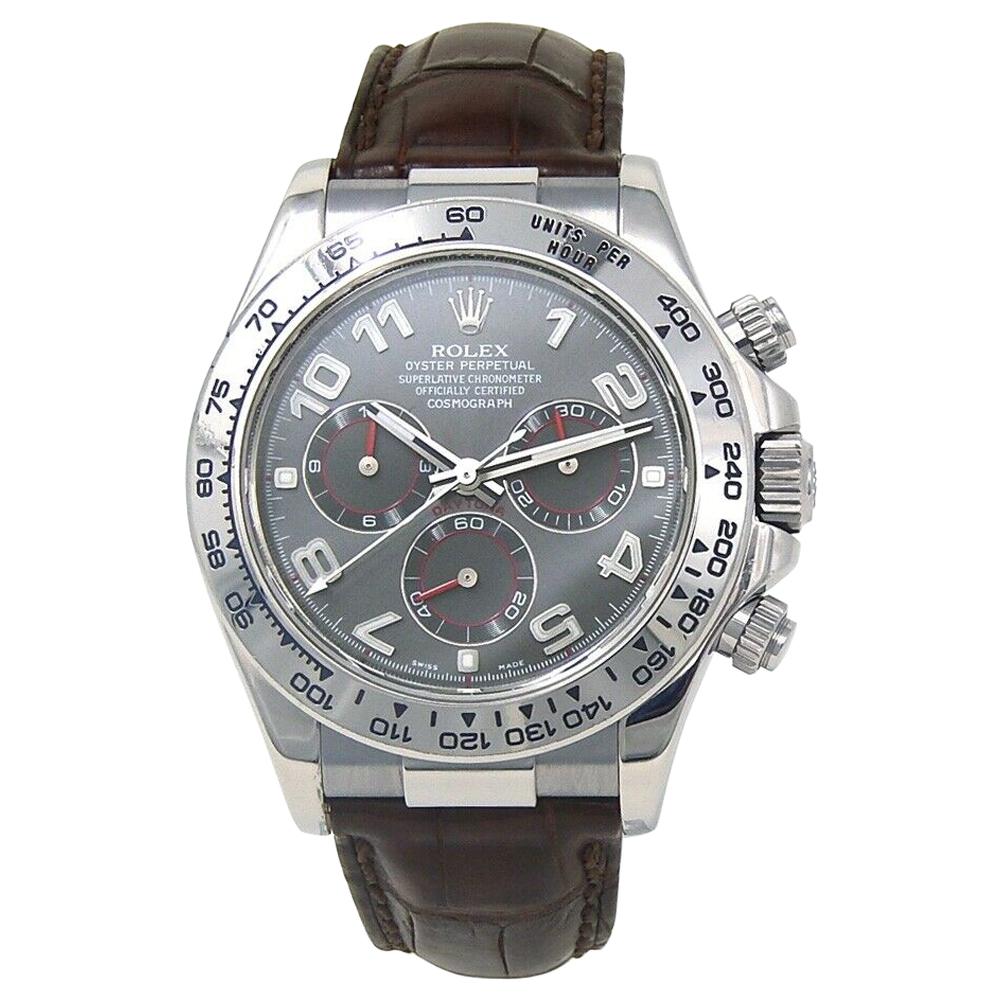 Rolex Daytona 18 Karat White Gold Men's Watch Automatic 116519 For Sale
