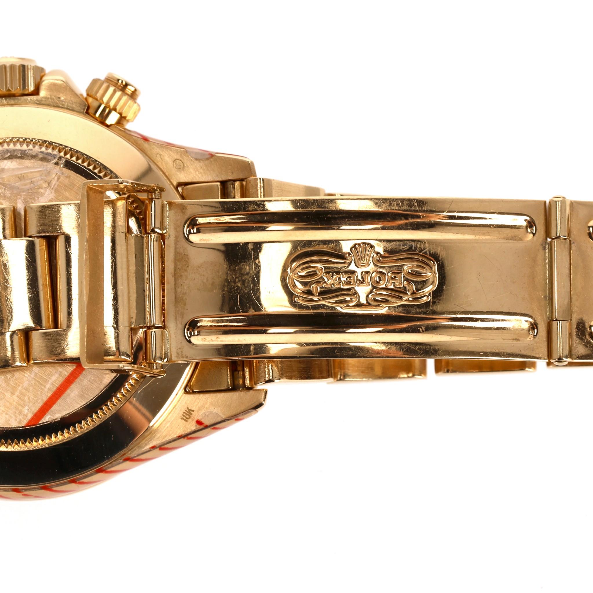 Rolex Daytona 18k Gold With Black Face & Diamond Dot Dial For Sale 3