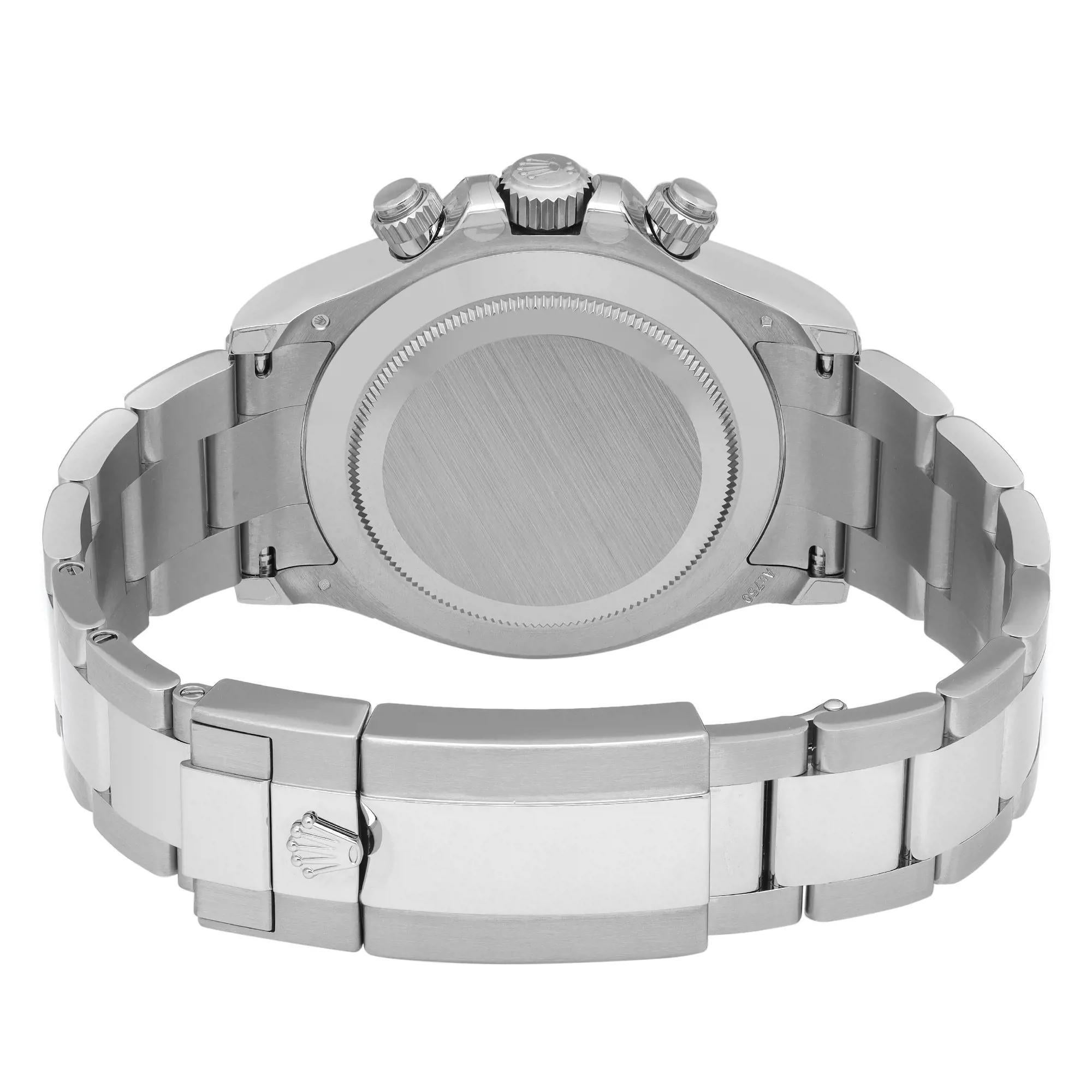 Rolex Daytona 18K White Gold Black Diamond Dial Automatic Mens Watch 116509 en vente 1