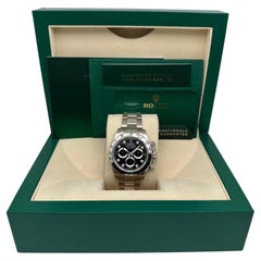 Rolex Daytona 18K White Gold Black Diamond Dial Watch 116509