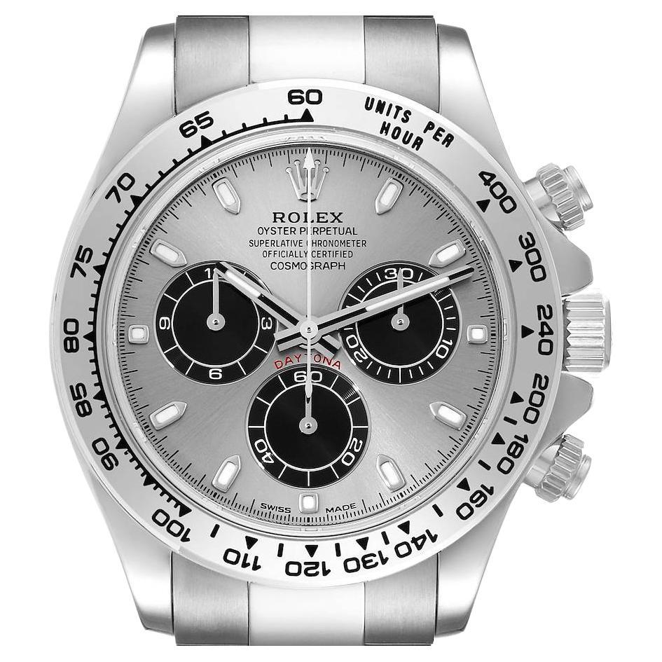 Rolex Daytona 18k White Gold Silver Dial Mens Watch 116509 Unworn