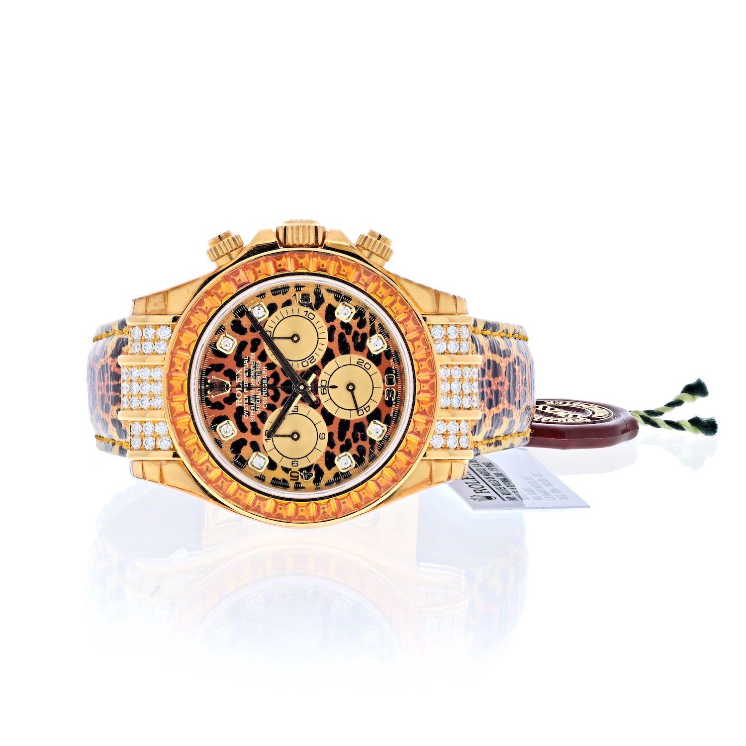 Rolex Daytona 18K Yellow Gold 116598 Cosmograph Leopard Watch 1