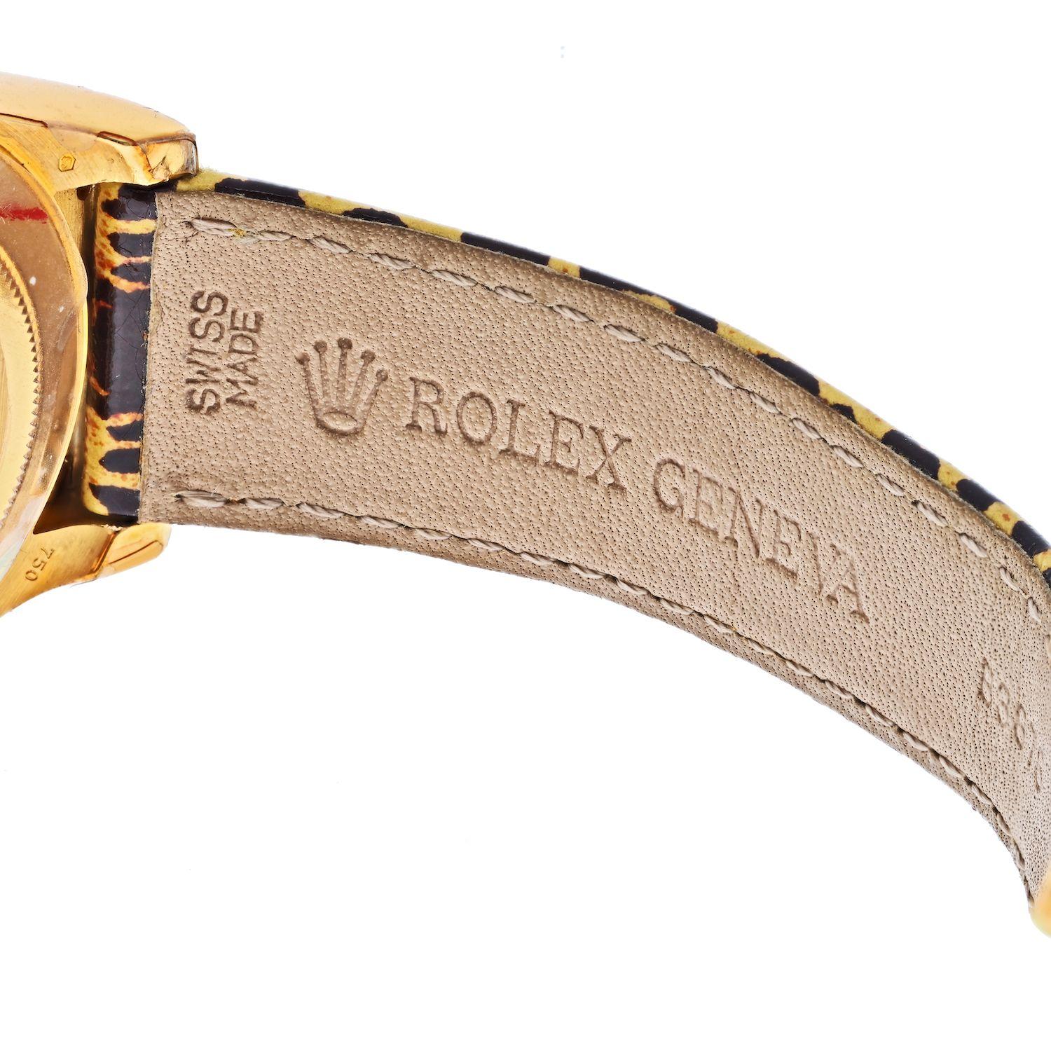 Modern Rolex Daytona 18K Yellow Gold 116598 Cosmograph Leopard Watch
