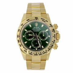 Rolex Daytona 18 Karat Yellow Gold Green Dial Watch 116508