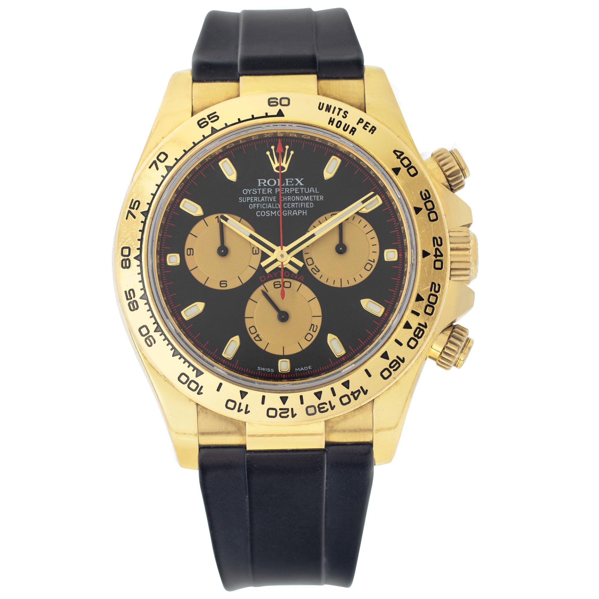Rolex Daytona 18k yellow gold Automatic Wristwatch Ref 116518 For Sale
