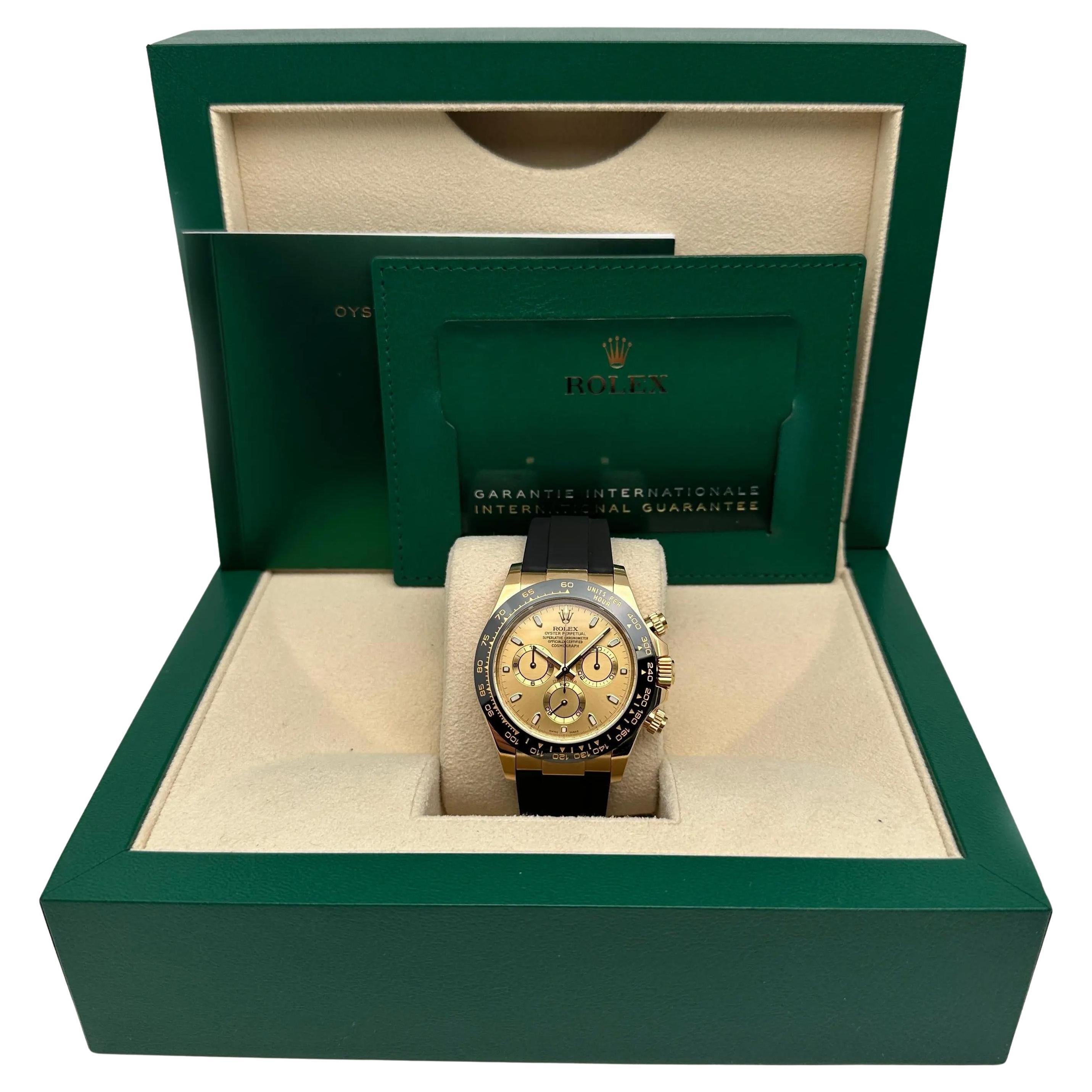 Rolex Daytona Oro Giallo 18K Quadrante a bastoni Champagne Uomo Orologio 116518LN