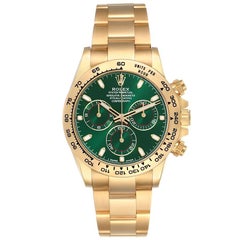 Rolex Montre Daytona en or jaune 18 carats avec cadran vert pour hommes 116508, avec carte de visite