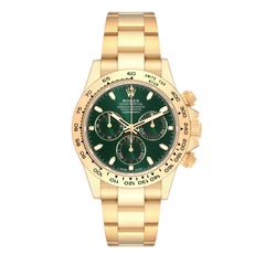 Rolex Montre Daytona en or jaune 18 carats avec cadran vert pour hommes 116508, avec carte de visite