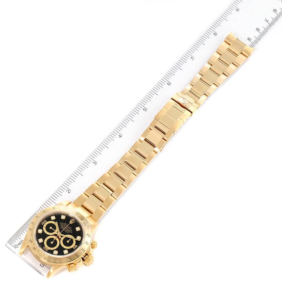 Rolex Daytona 18k Yellow Gold Inverted 6 Diamond Dial Mens Watch 16528 For Sale 6