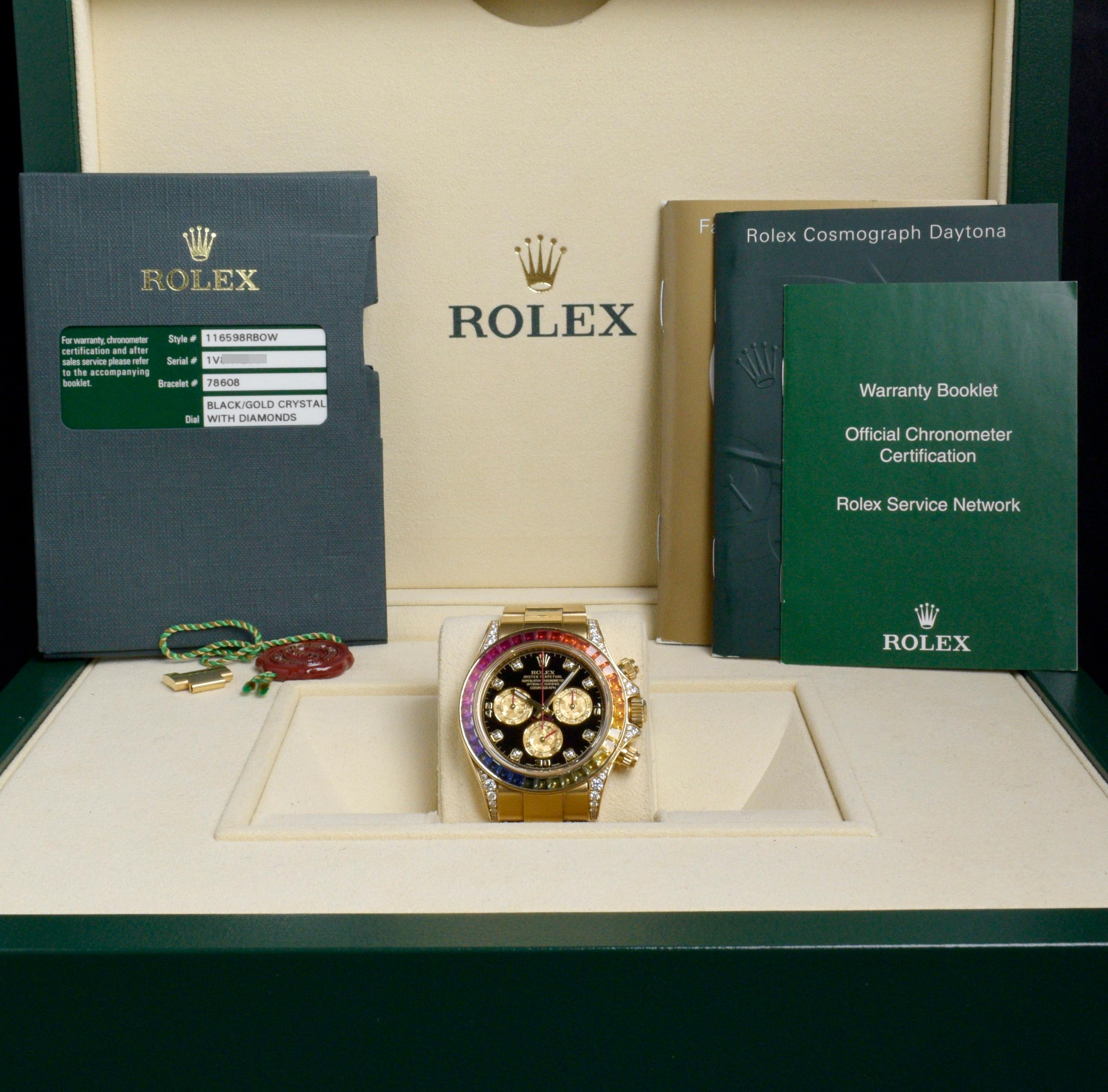 Brand: Rolex
Model: 116598RBOW
Year: 2013
Serial number: 1Vxxxxxx
Reference: C03745

Rolex is a watch manufacturer that can alternate seamlessly from classic to avant-garde designs, something that has been demonstrated numerous times over the