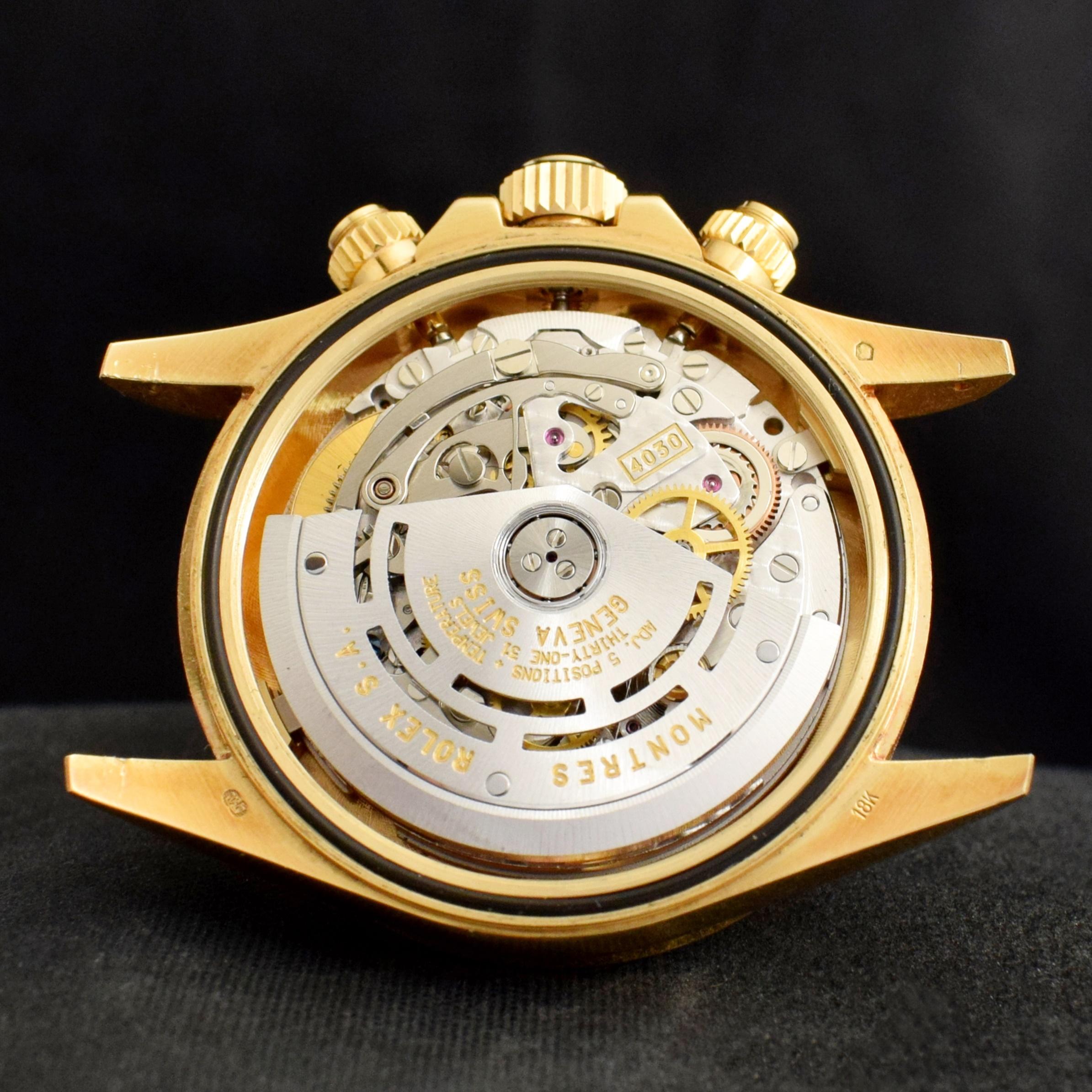 Rolex Daytona 18K Gelbgold Weißes Zifferblatt 16528 Cosmograph Chronograph Uhr 1997 im Angebot 6
